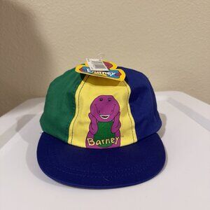 Vintage 1992 Barney the Dinosaur Kids Baseball Cap Hat One Size w/ Tags NWT Blue
